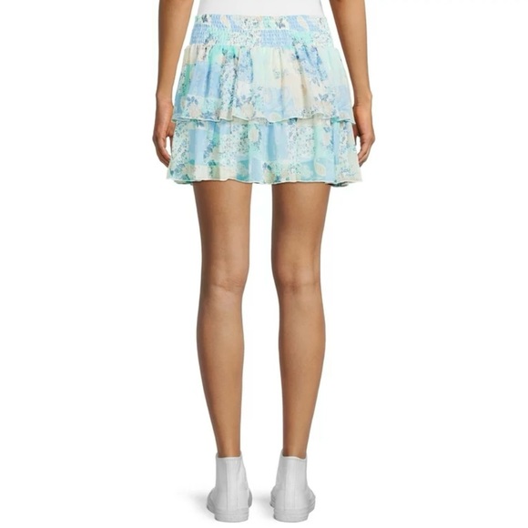 MADDEN NYC Floral Smocked Double Ruffle Skort S - Picture 4 of 10